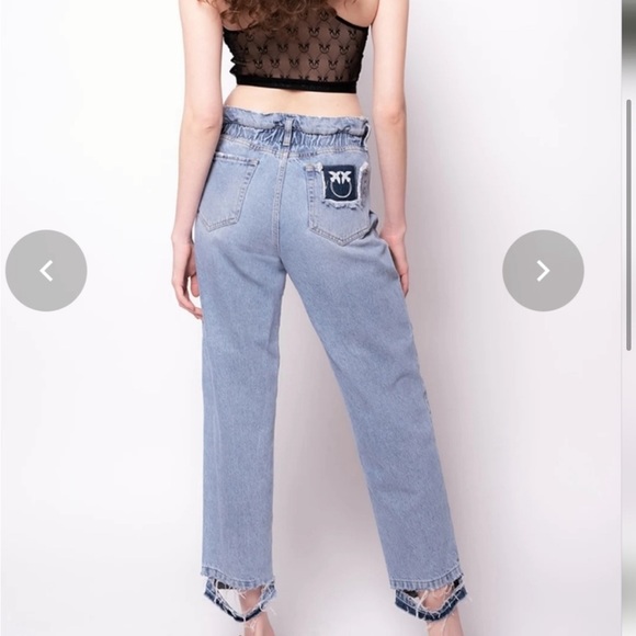 Pinko Love Birds Belted Jeans. - Picture 2 of 11